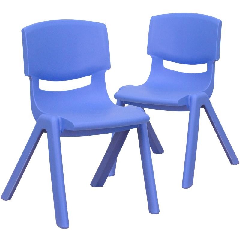 Set of 2 - 12" Seat Height Plastic Stackable School Chairs
