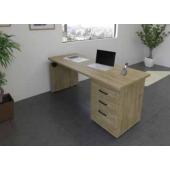 CLOSEOUT Linea Italia Desk Shell with Pedestal (Box/Box/File)