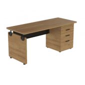 CLOSEOUT Linea Italia Desk with Pedestal (Box/Box/File)