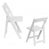 Set of 2 - HERCULES White Wood Folding Chair