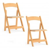 Set of 2 - HERCULES Natural Wood Folding Chair