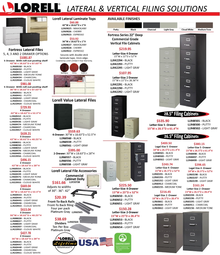 Lorell File Cabinets Office Pros